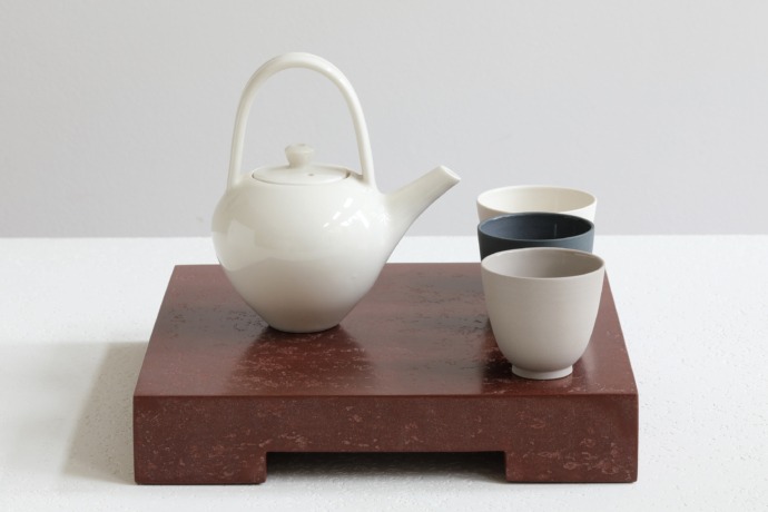 Julian Stair - Teapot & Three Cups on a Ground